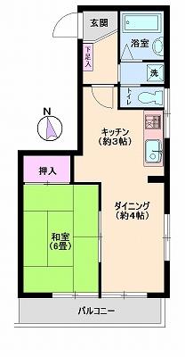 Floor plan. 1DK, Price 14.8 million yen, Footprint 30.7 sq m , Balcony area 4.05 sq m