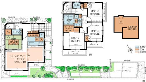 Floor plan. 80m until the Municipal Sekizen Minami Elementary School