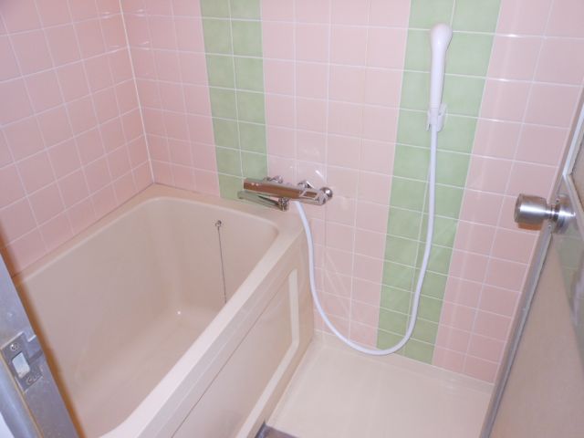 Bath. Cute bathroom of Pink