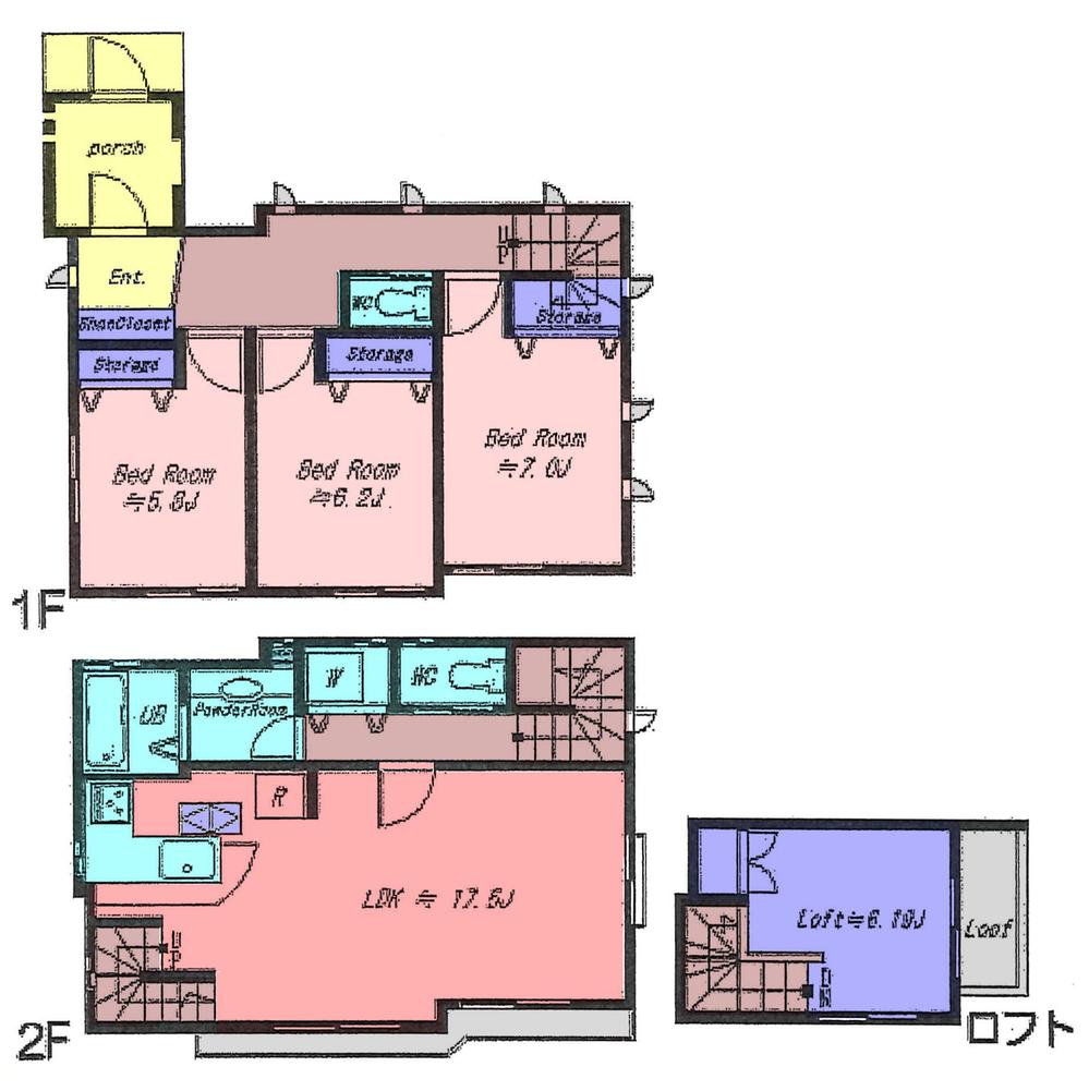 Floor plan. 69,800,000 yen, 3LDK, Land area 115.27 sq m , Building area 91.15 sq m