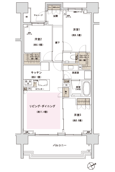 Floor: 3LDK + 2WIC, occupied area: 70.48 sq m, Price: TBD