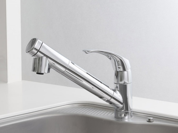 Kitchen.  [Water purifier integrated faucet] Shower in front lever ・ Raw water ・ Water purification is capable of switching water-saving. Cartridge exchange is also a simple, Hand is with shower.  ※ When replacing the cartridge will cost extra.