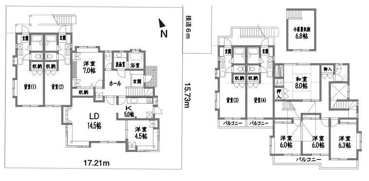 Floor plan. 149 million yen, 6LDK, Land area 271.59 sq m , Building area 222.66 sq m