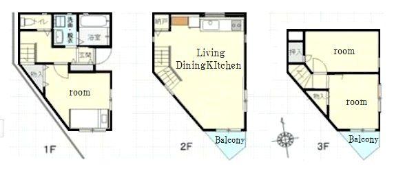 Floor plan. 51,800,000 yen, 3LDK, Land area 46.91 sq m , Building area 76.33 sq m