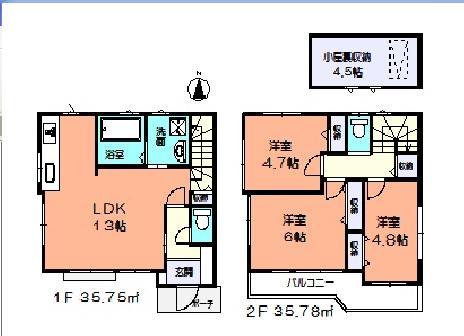 Building plan example (floor plan). Building plan example ( Issue land) Building Price      Ten thousand yen, Building area 71.53 sq m