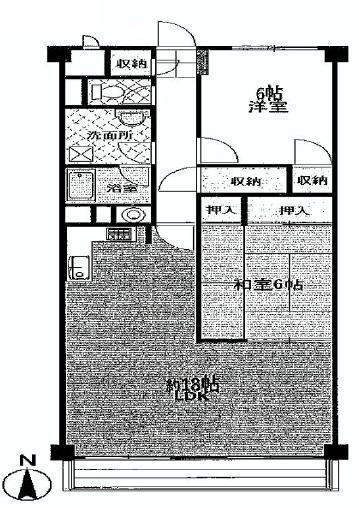Floor plan. 2LDK, Price 44,800,000 yen, Occupied area 76.56 sq m , Balcony area 8.7 sq m