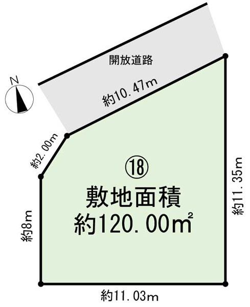 Compartment figure. Land price 57,800,000 yen, Land area 120 sq m compartment view