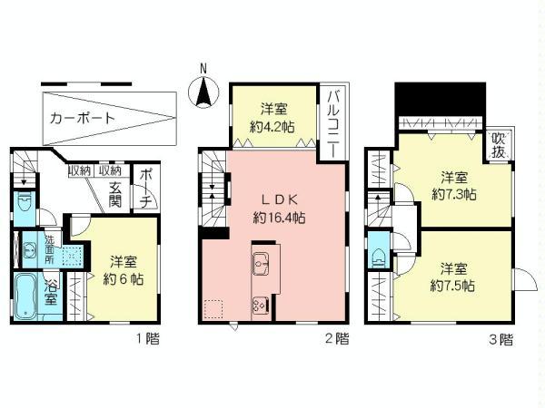 Floor plan. (F Building), Price 59,800,000 yen, 4LDK, Land area 60.02 sq m , Building area 95.31 sq m