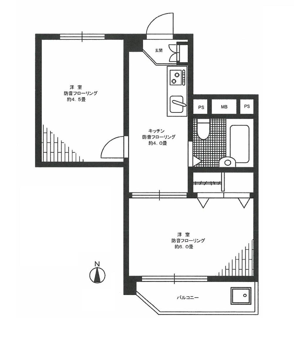 Floor plan. 2K, Price 14.8 million yen, Occupied area 30.28 sq m , Balcony area 3.2 sq m 2K type