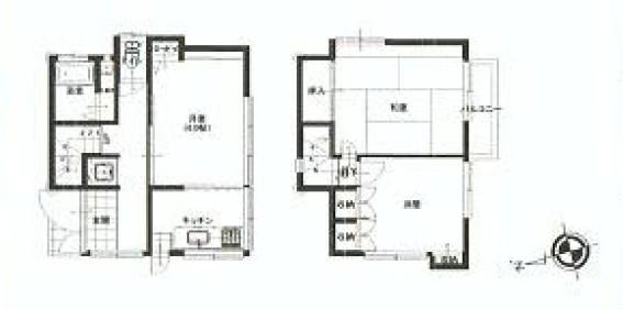 Floor plan. 27,400,000 yen, 2DK, Land area 64.67 sq m , Building area 52.92 sq m