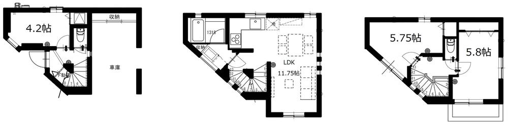 Floor plan. 43,800,000 yen, 3LDK, Land area 43.39 sq m , Building area 86.61 sq m