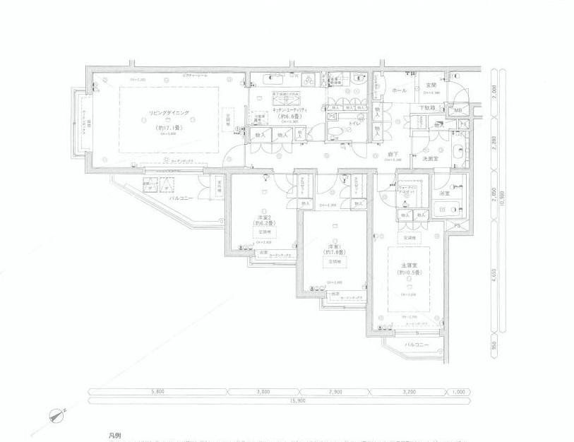 Floor plan. 3LDK, Price 89,800,000 yen, Footprint 114.31 sq m , Balcony area 11.14 sq m