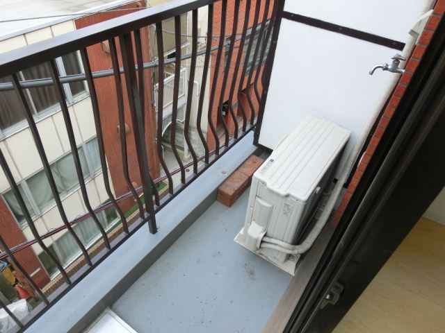 Balcony. Outdoor washing machine Storage