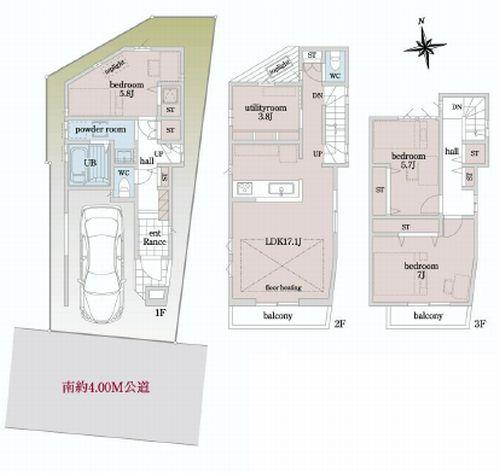 Floor plan. 52,800,000 yen, 4LDK, Land area 67.43 sq m , Building area 99.01 sq m