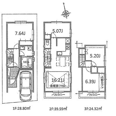 Building plan example (floor plan). Building plan example (D compartment) 4LDK, Land price 33,765,000 yen, Land area 67.49 sq m , Building price 19,035,000 yen, Building area 103.49 sq m