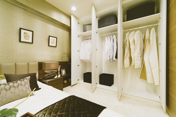 Triple closet of the master bedroom