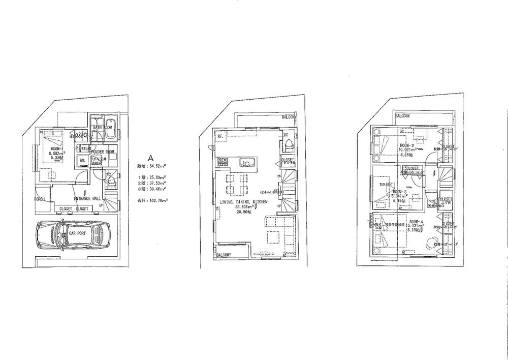 Floor plan. (A), Price 66,800,000 yen, 4LDK, Land area 64.52 sq m , Building area 116.67 sq m