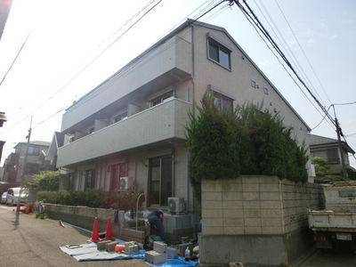 Building appearance. Facing south in sunny