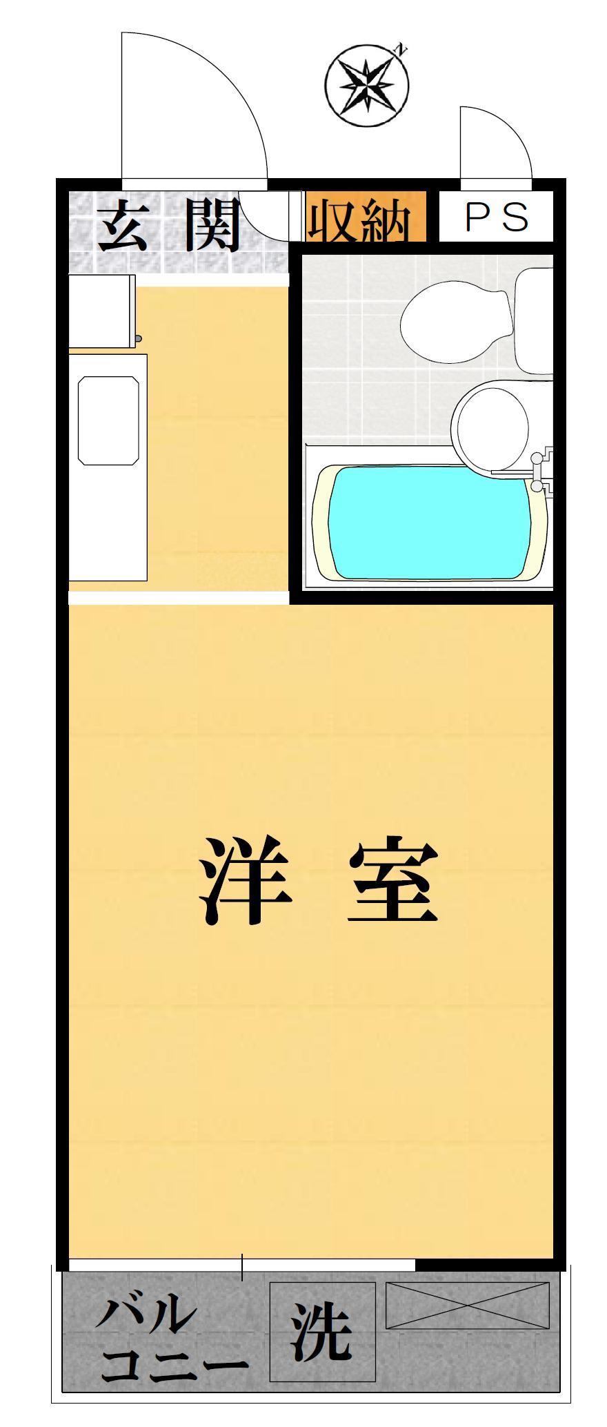 Floor plan. Price 5.8 million yen, Footprint 13.5 sq m , Balcony area 2.2 sq m