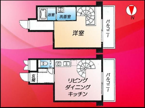 Floor plan. 1LDK, Price 34,800,000 yen, Occupied area 47.23 sq m , Balcony area 10.24 sq m