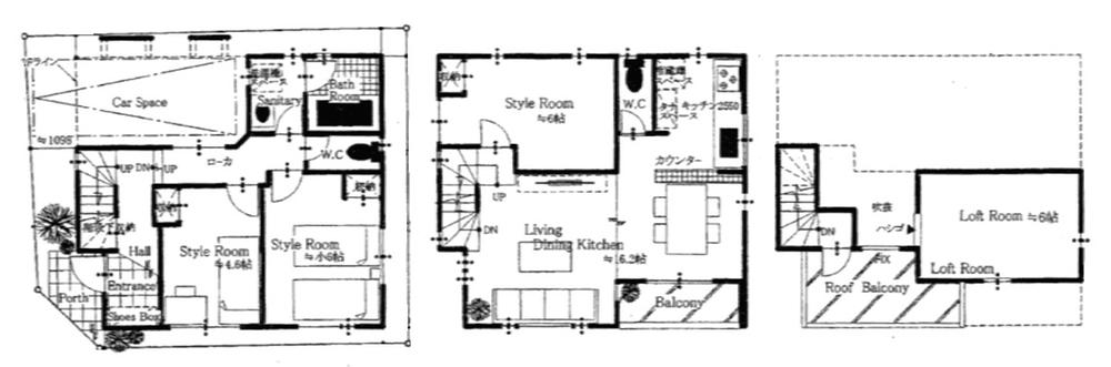 Building plan example (floor plan). Building plan example (A section) 3LDK, Land price 38,800,000 yen, Land area 65.01 sq m , Building price 15 million yen, Building area 81.5 sq m