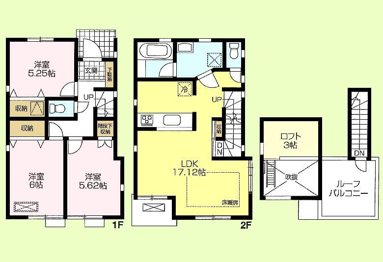Floor plan. (B Building), Price 47,800,000 yen, 1LDK+2S, Land area 88.39 sq m , Building area 83.63 sq m