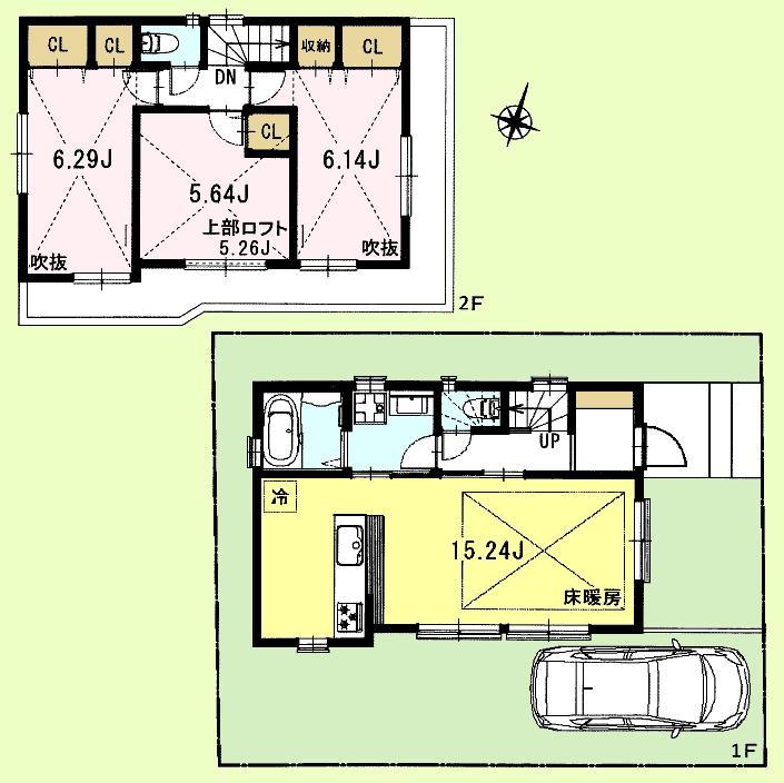 Floor plan. 49,800,000 yen, 3LDK, Land area 99.24 sq m , Building area 78.72 sq m