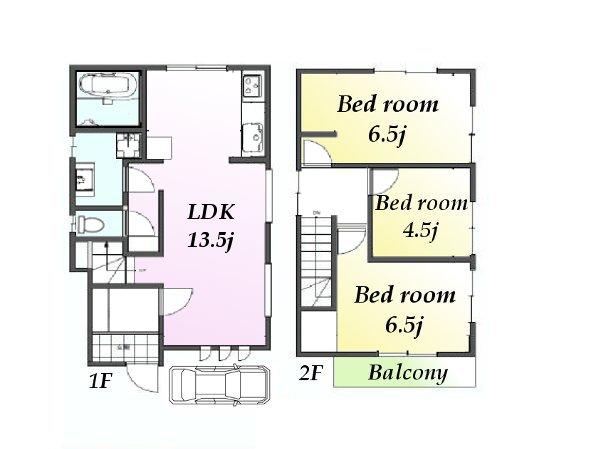 Floor plan. 39,800,000 yen, 3LDK, Land area 105.31 sq m , Building area 78.08 sq m