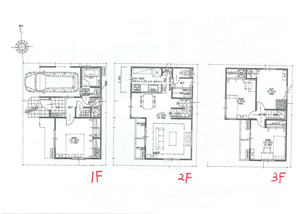 Floor plan. (E Building), Price 56,300,000 yen, 4LDK, Land area 66.12 sq m , Building area 111.78 sq m