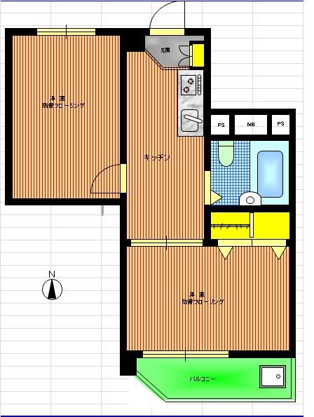 Floor plan. 2K, Price 14.8 million yen, Occupied area 30.28 sq m