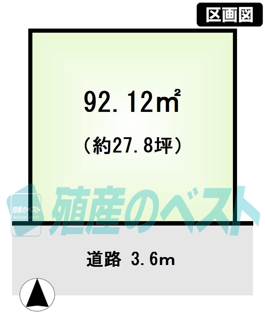 Compartment figure. Land price 59,800,000 yen, Land area 92.12 sq m