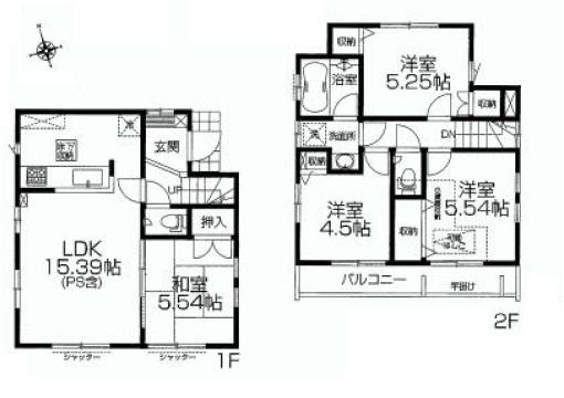 Floor plan. (3 Building), Price 49,800,000 yen, 4LDK, Land area 77.27 sq m , Building area 83.02 sq m