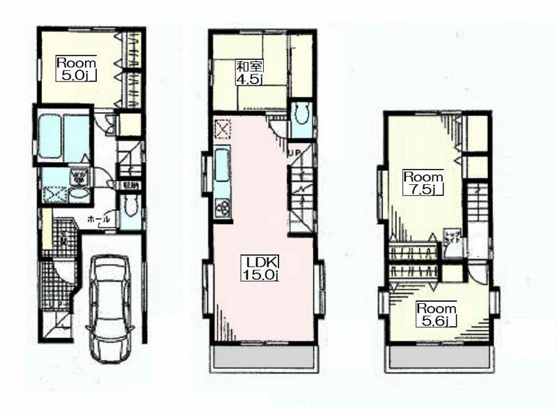 Floor plan. 44,800,000 yen, 4LDK, Land area 63.7 sq m , Building area 102.29 sq m