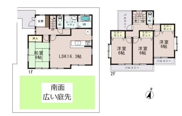 Floor plan. 57,800,000 yen, 4LDK, Land area 167.44 sq m , Building area 100.6 sq m