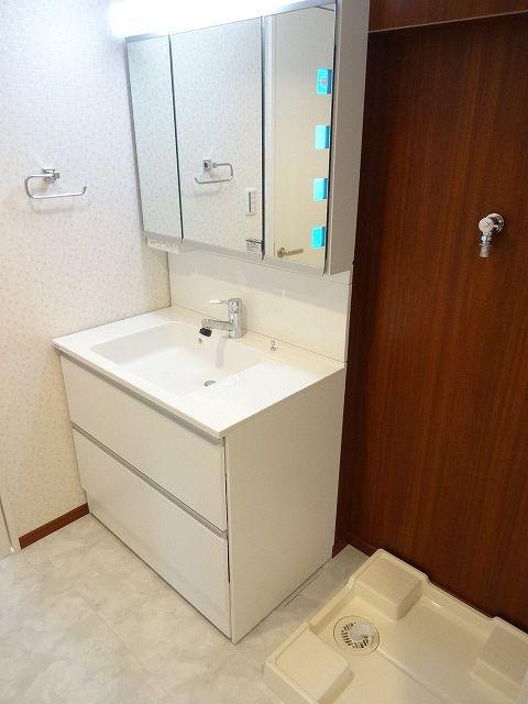 Wash basin, toilet. Bathroom vanity