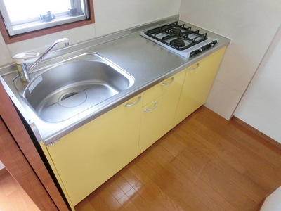 Kitchen. Two-burner gas stove with kitchen