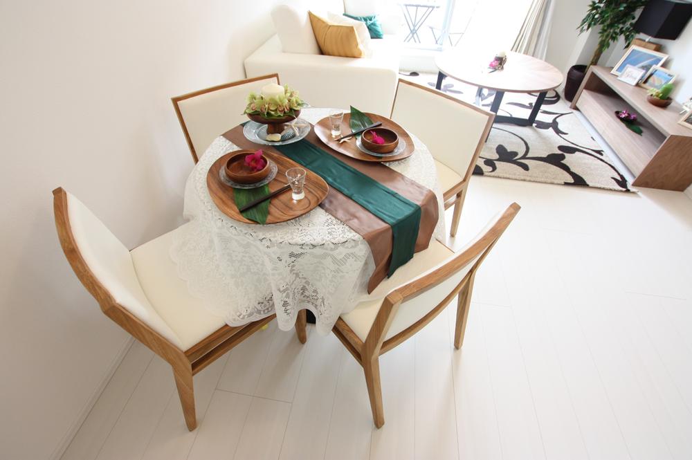 Living. top floor, Facing south. Model room published in