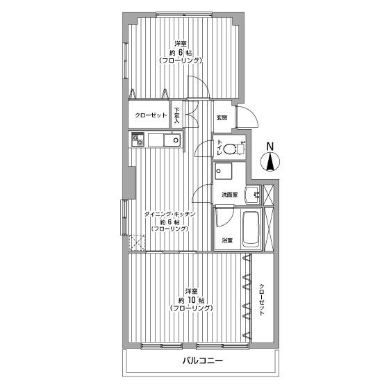 Floor plan. 2DK, Price 16.8 million yen, Footprint 48.3 sq m , Balcony area 4.56 sq m