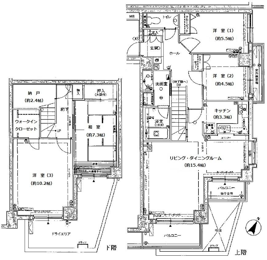 Floor plan. 4LDK + S (storeroom), Price 42,900,000 yen, Footprint 112.57 sq m , Balcony area 7.86 sq m