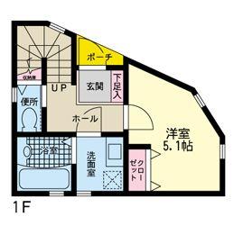Floor plan. 45,800,000 yen, 3LDK, Land area 38.75 sq m , Building area 80.77 sq m   [1 Kaikan floor plan] Allow at least 1 square meters bathroom of room while saving space! Entrance Hall also has a room, You can comfortably welcome visitors