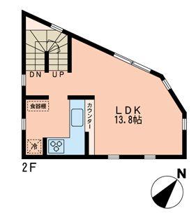 Floor plan. 45,800,000 yen, 3LDK, Land area 38.75 sq m , Building area 80.77 sq m   [2 Kaikan floor plan] There is a three-way all in the window also was taking advantage of the open produce a living with a sense of corner lot while small in the L-shaped face-to-face kitchen, Worthy of the design to be felt more widely