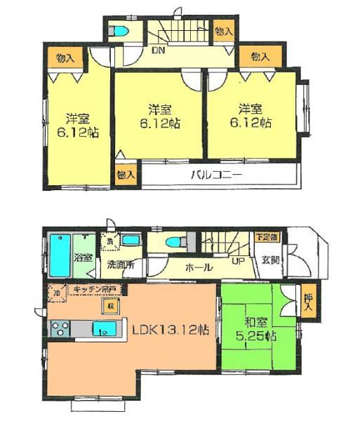 Floor plan. 48,800,000 yen, 4LDK, Land area 85 sq m , Building area 88.29 sq m floor plan
