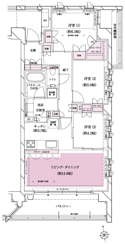 Floor: 3LDK + WIC, the occupied area: 75.46 sq m, Price: 74,200,000 yen, now on sale