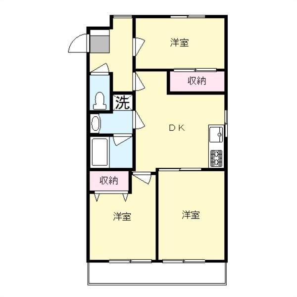 Floor plan. 3DK, Price 25,800,000 yen, Occupied area 55.12 sq m , Balcony area 5.2 sq m