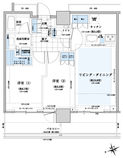 Floor: 2LDK + WIC, the occupied area: 60.17 sq m, Price: TBD