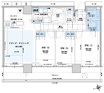 Floor: 3LDK + WIC + SIC, the occupied area: 87.34 sq m, Price: TBD