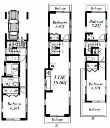 Floor plan. (4 Building), Price 55,800,000 yen, 4LDK, Land area 68.78 sq m , Building area 92.15 sq m