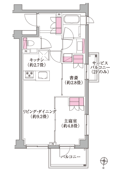 Floor: 1LDK + DEN, occupied area: 46.73 sq m