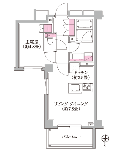 Floor: 1LDK, occupied area: 37.42 sq m