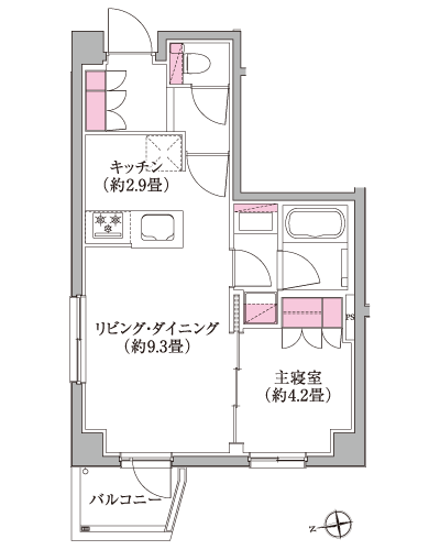 Floor: 1LDK, occupied area: 39.52 sq m